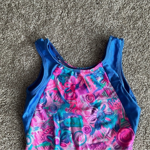 GK Pink and Blue Gymnastics Leotard Size Child Large - Picture 3 of 7